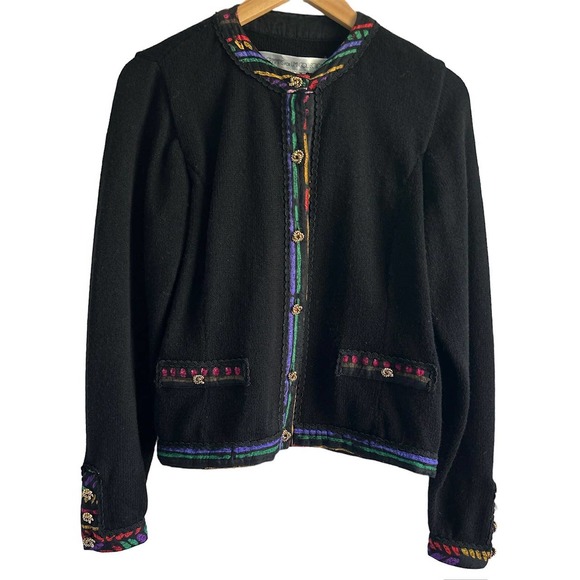 Anne Crimmins For Umi Collection Womens Size Medium Vintage 80s Sweater Cardigan - Picture 1 of 5